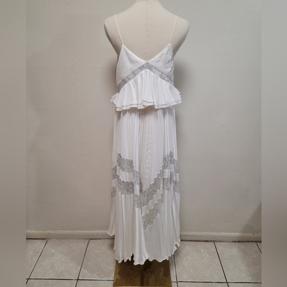 Self Portrait Amelia Pleated Lace Dress Size 6 - Picture 6 of 8